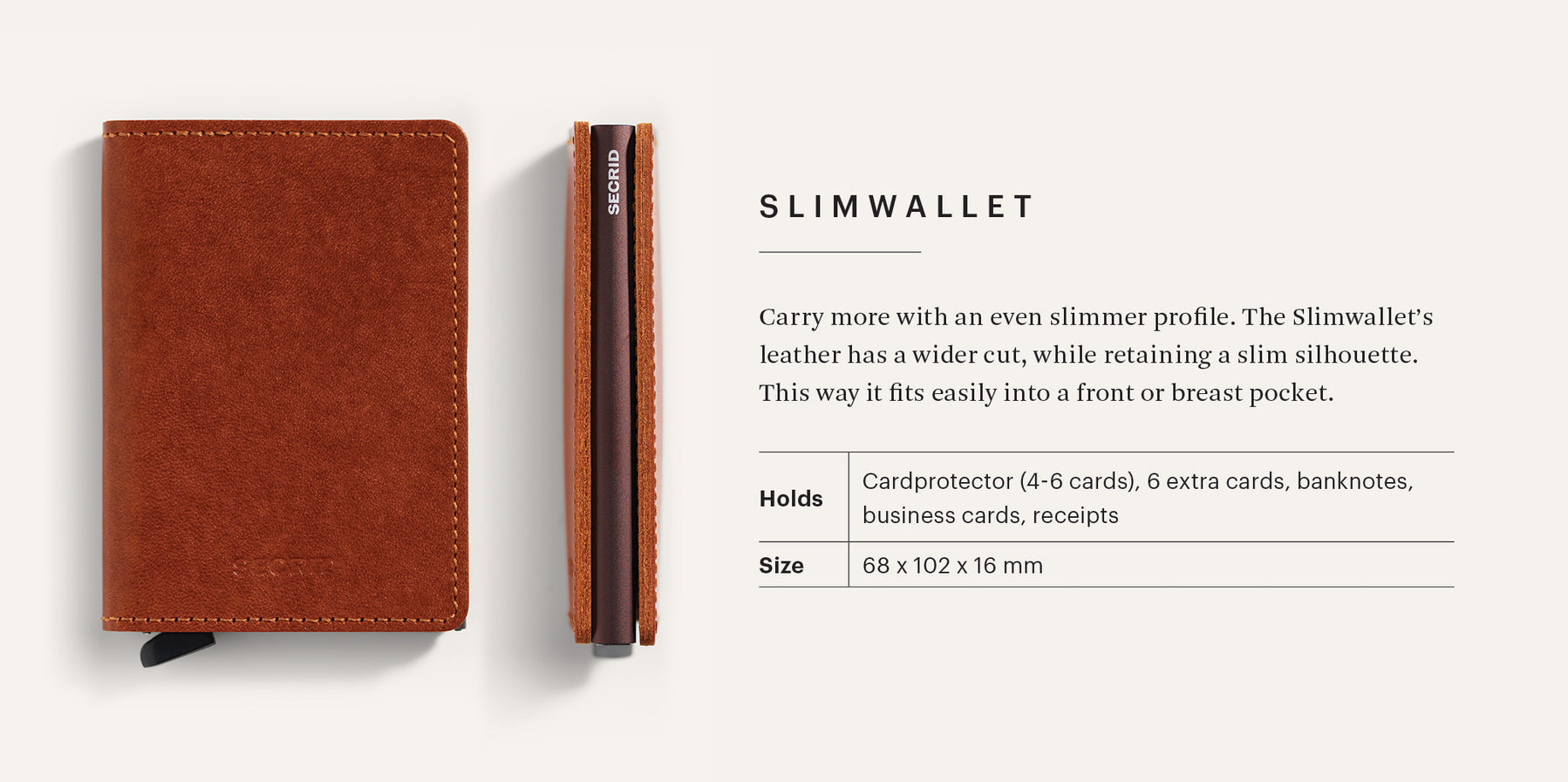 SECRID premium slim wallet emboss lines