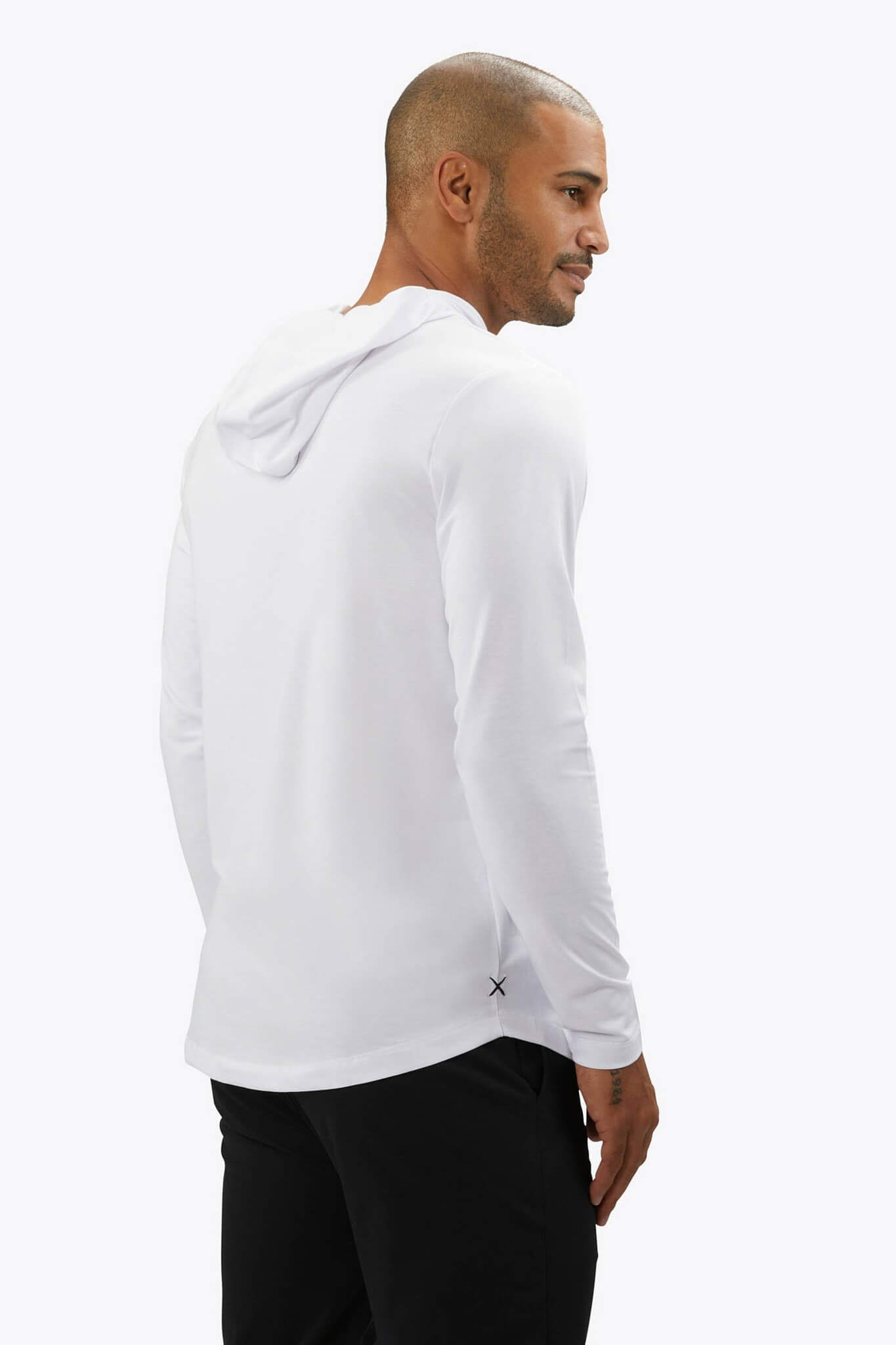 cuts ao ls hooded curve hem tee