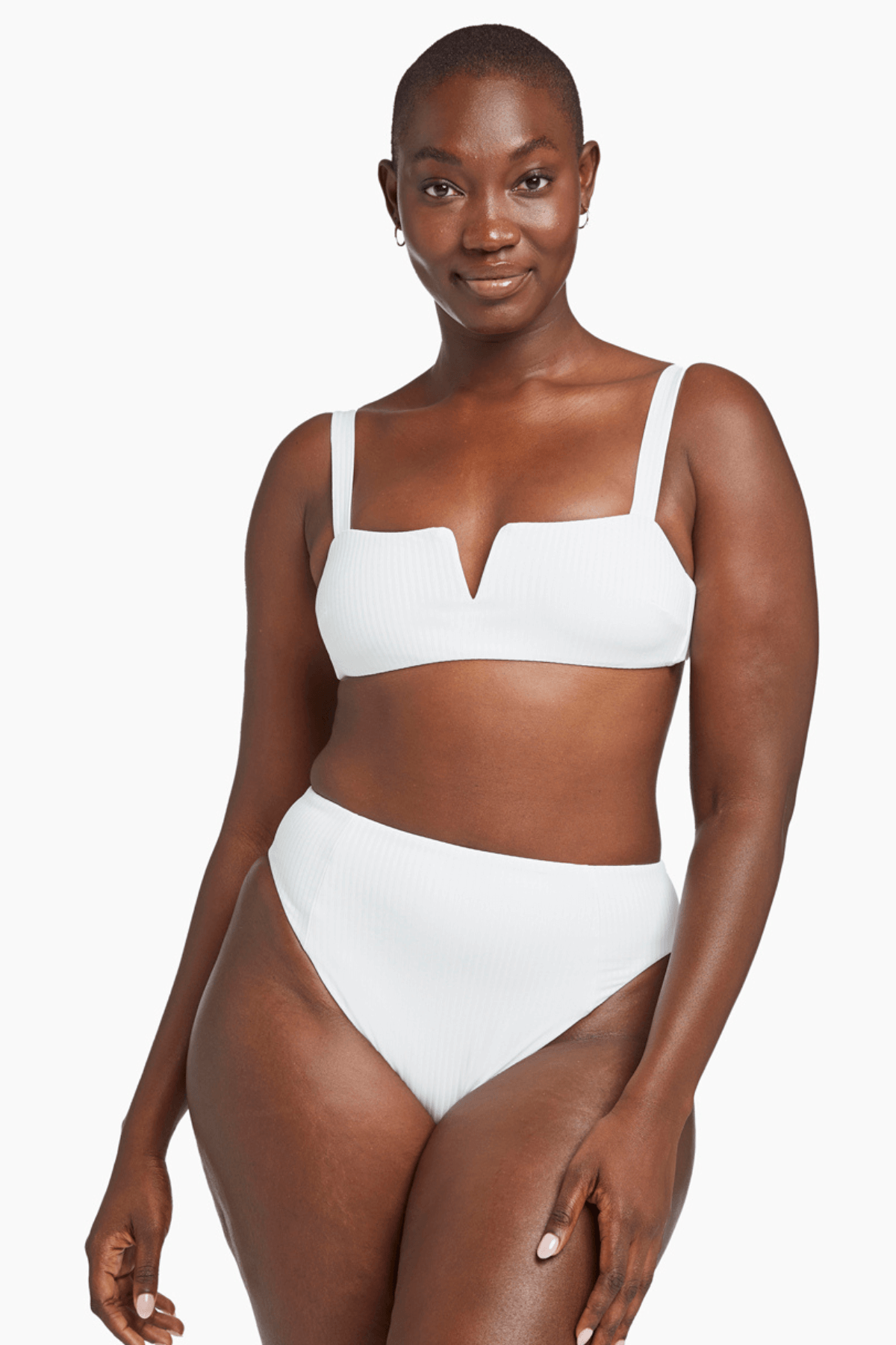 Sienna High Waist Bikini Bottom White