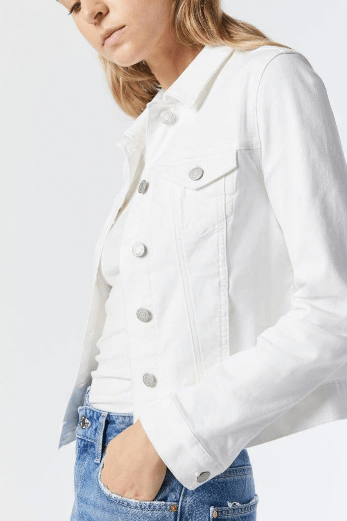 White Denim Jacket for Women