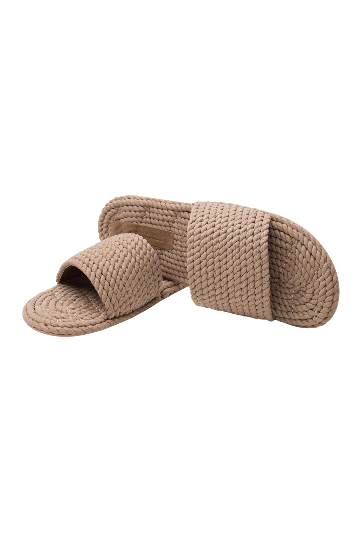 Salt and Umber Sunny Woven Sandal Slide Natural