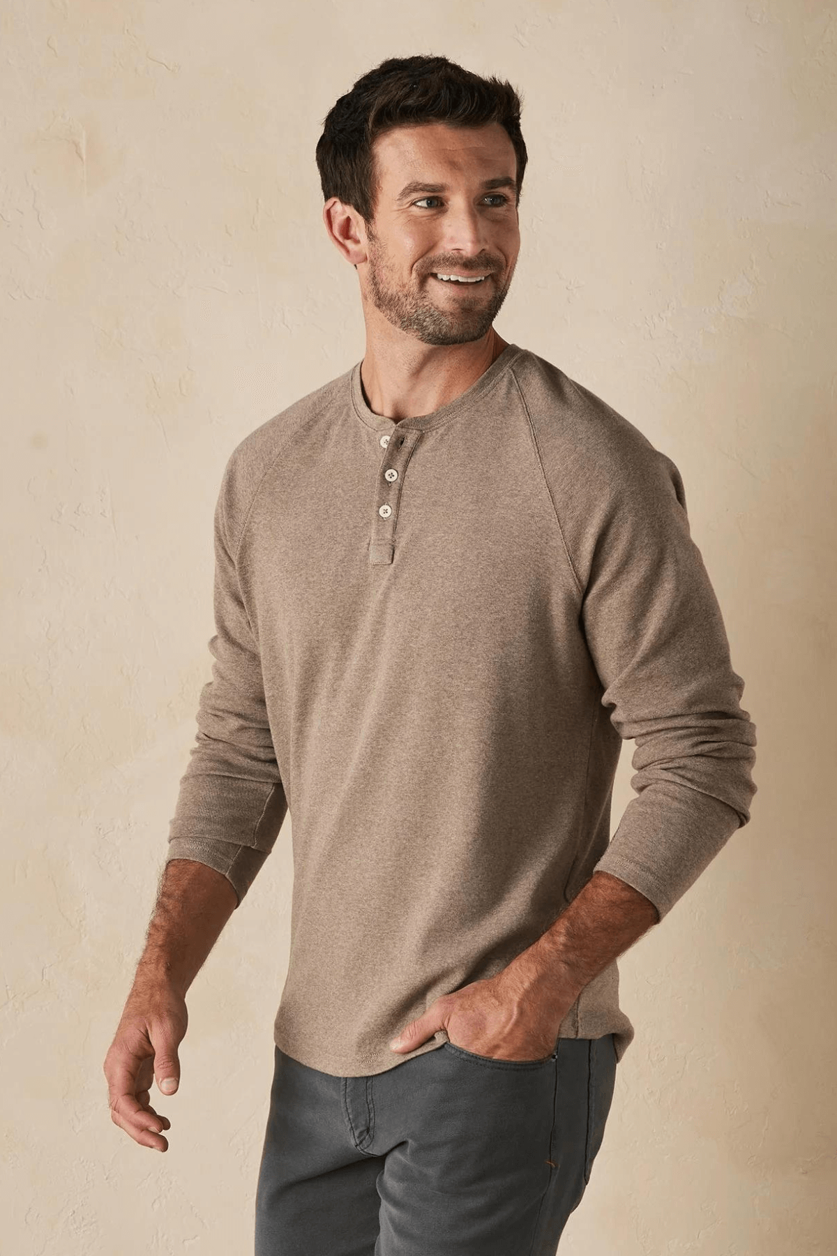 The Normal Brand Puremeso Everyday Henley Taupe