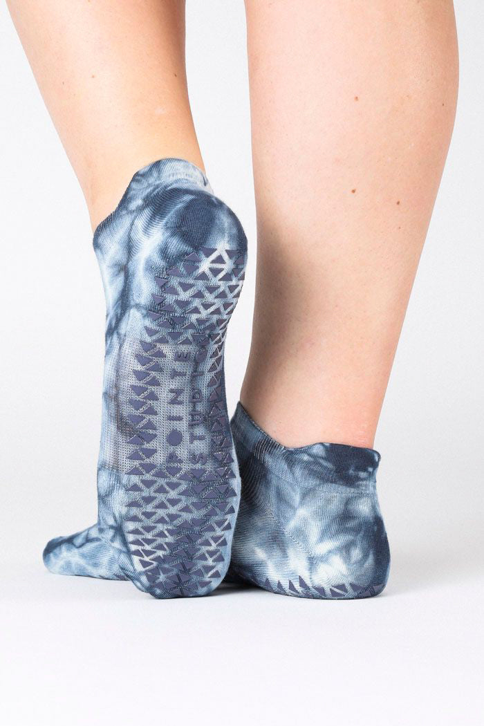 washout full foot sock blue ink