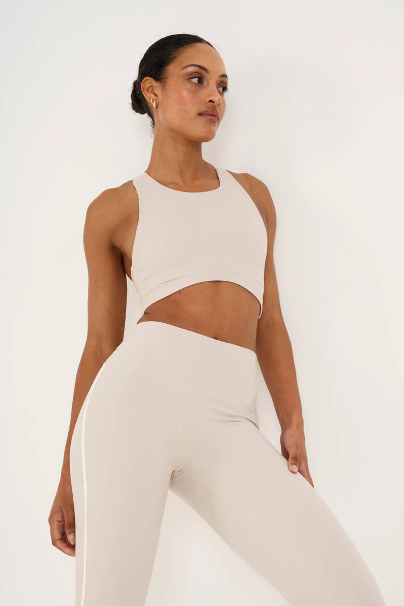 ALLFENIX Cloudcore High Neck Longline Sports bra in stone
