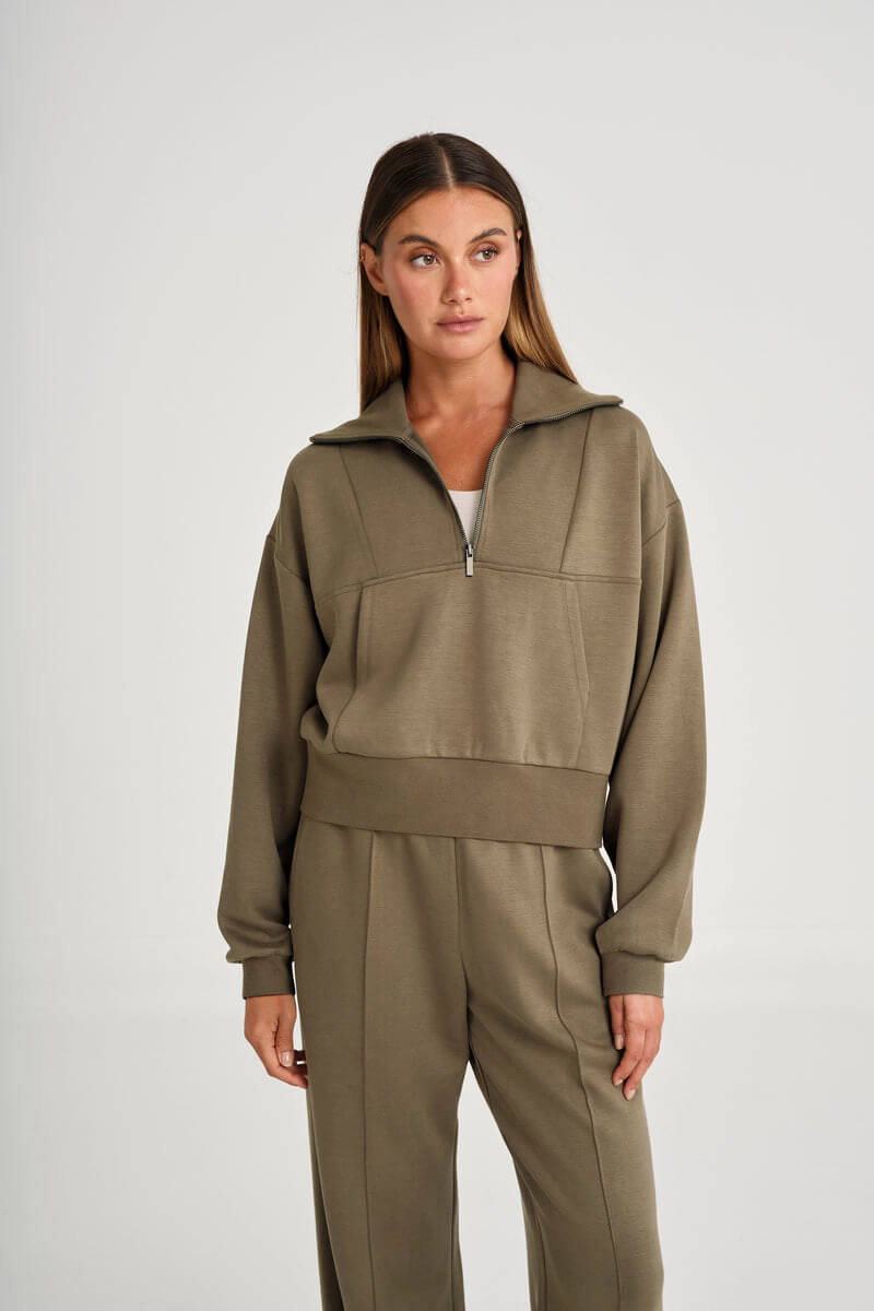 ALLFENIX Soft Luxury 1/4 Zip in olive