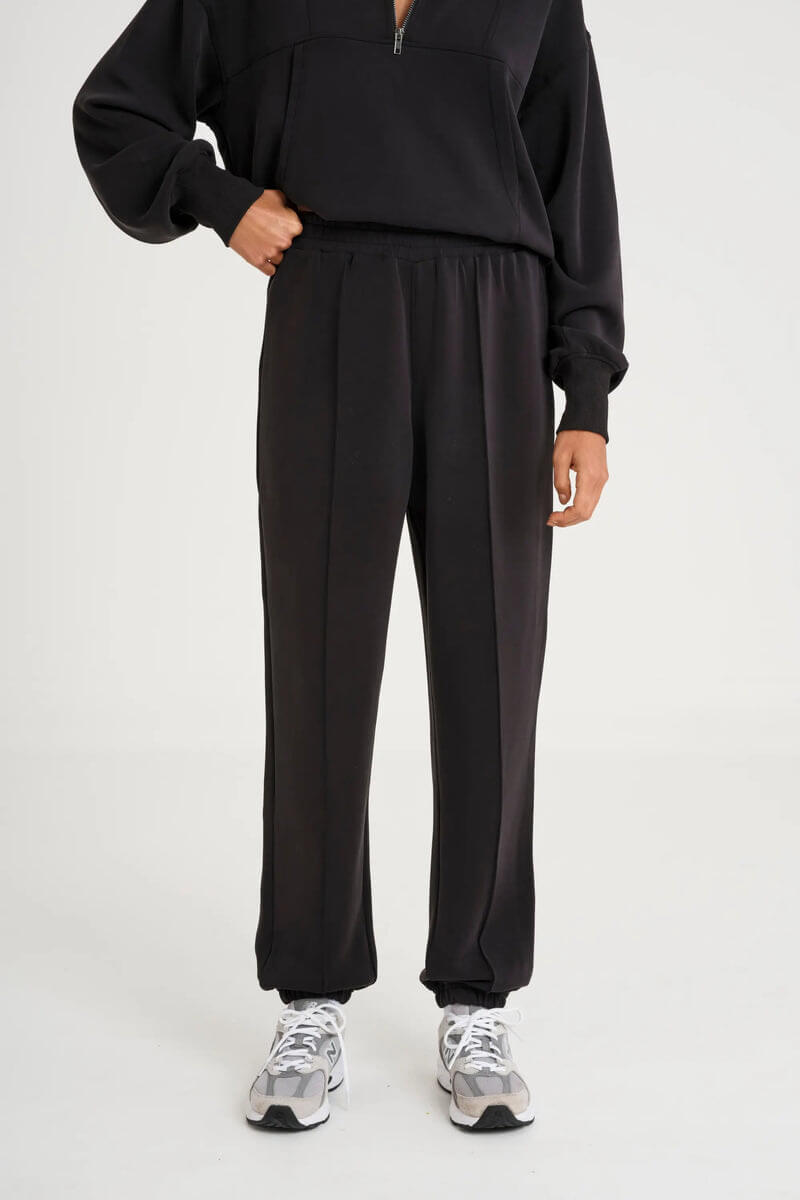 ALLFENIX Soft Luxury Cuffed Track Pant in black