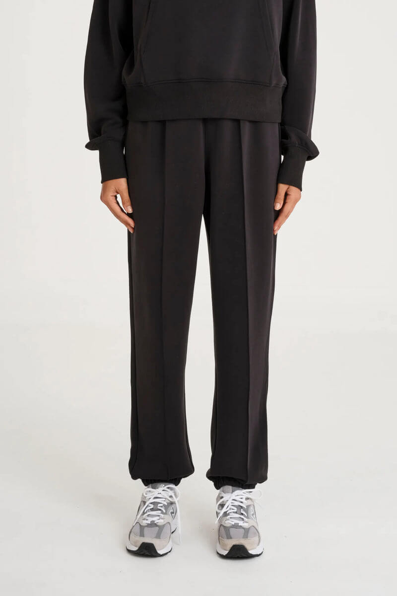 ALLFENIX Soft Luxury Cuffed Track Pant in black