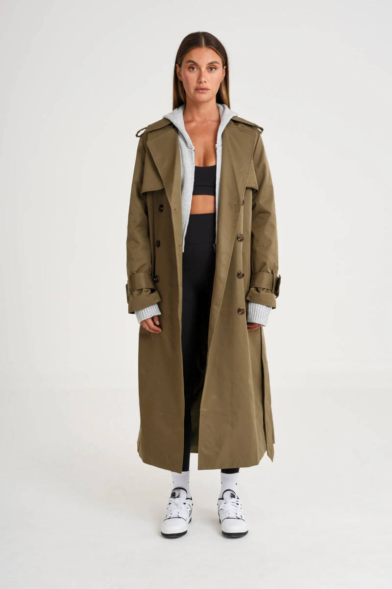 ALLFENIX Trench Coat in olive