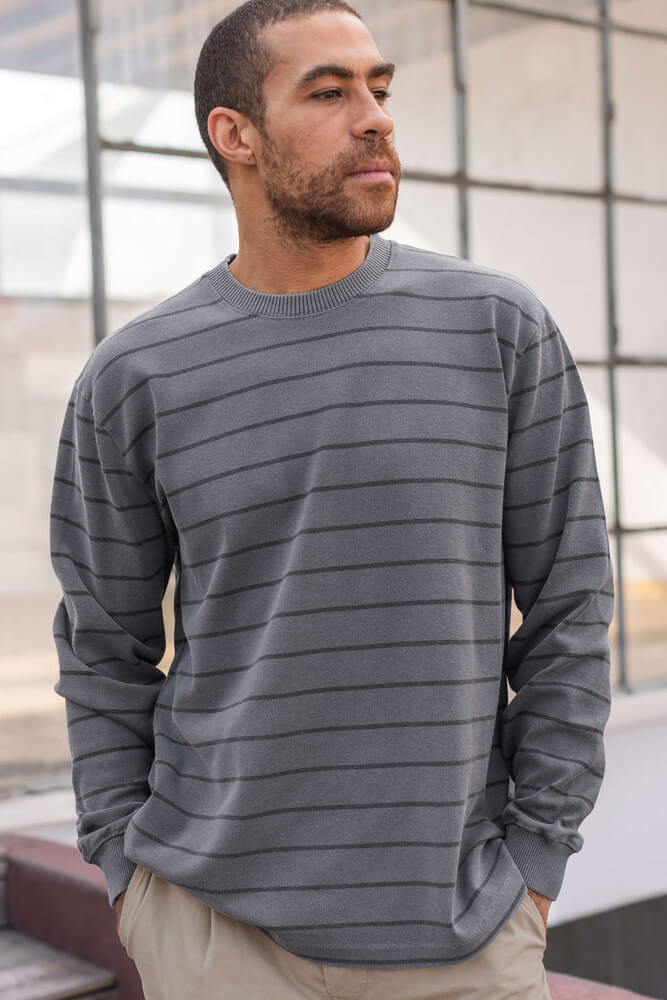 Alex Crane Caza Crewneck in slate rio