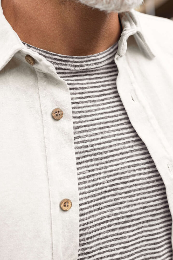Alex Crane Caza Knit Shirt in cream