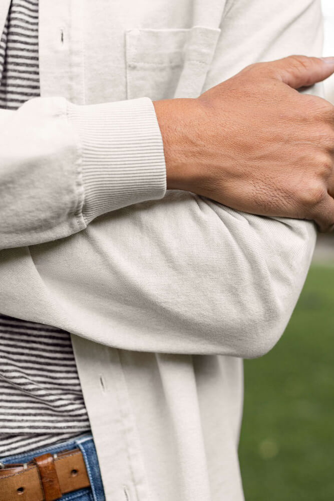 Alex Crane Caza Knit Shirt in cream