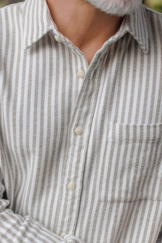 Alex Crane cloud flannel in honey lines