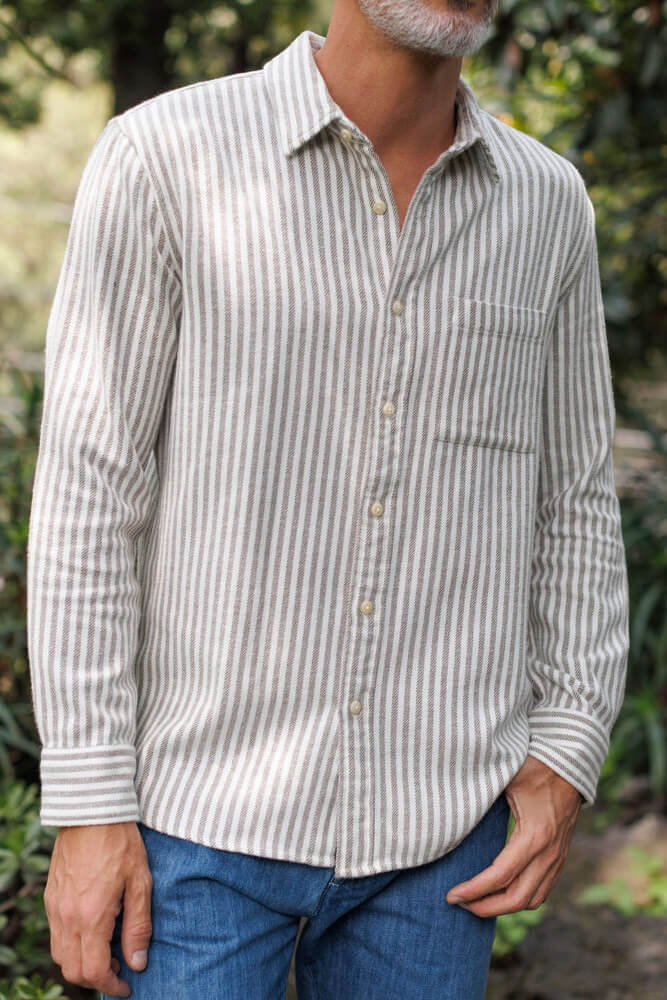 Alex Crane cloud flannel in honey lines