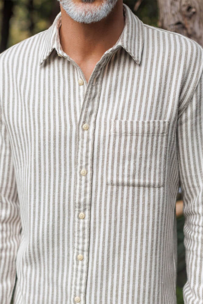 Alex Crane cloud flannel in honey lines