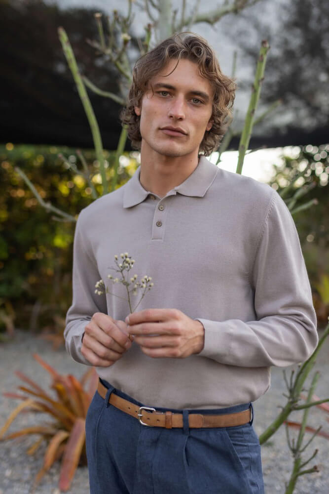 Alex Crane Feather polo in rose