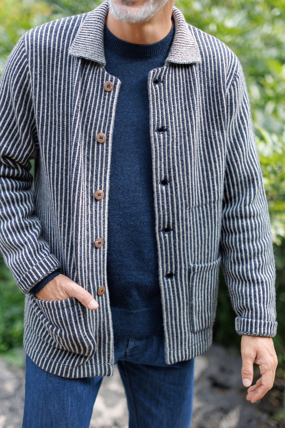 Alex Crane Knit Kite Jacket in lines