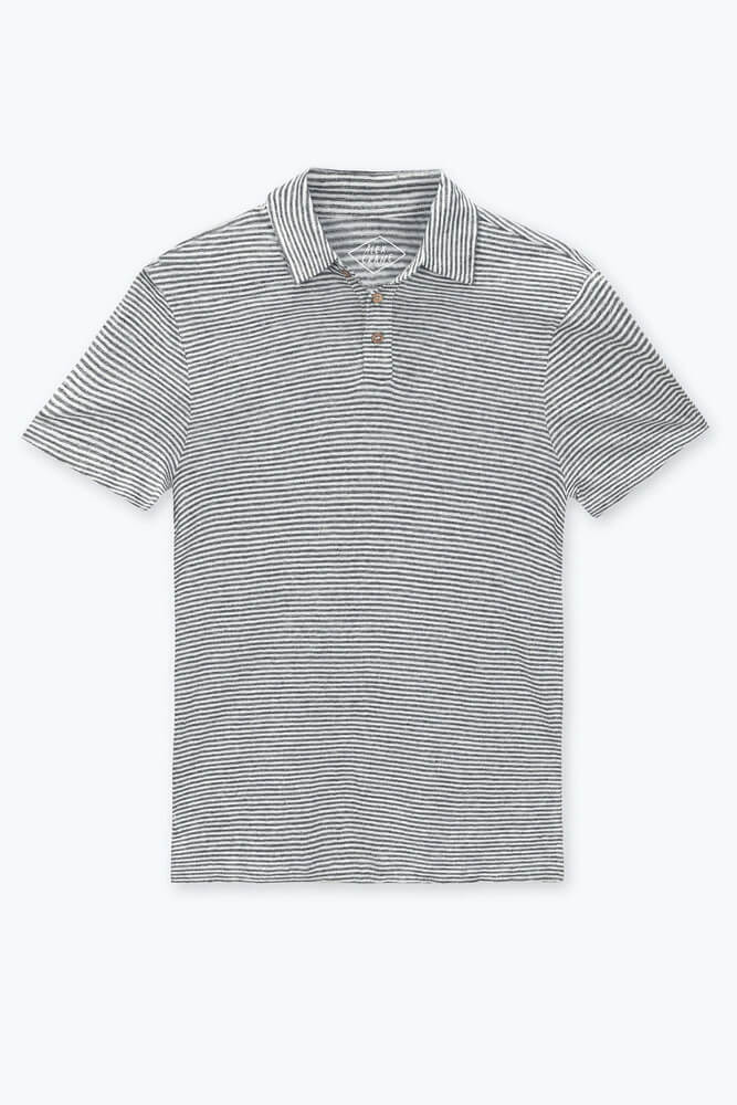 Alex Crane knit polo in lines