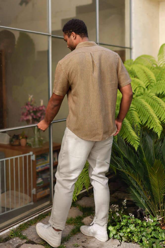 Alex Crane ola shirt in overdye chai