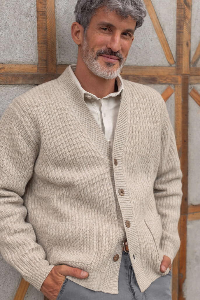 Alex Crane Vale Cardigan in bone