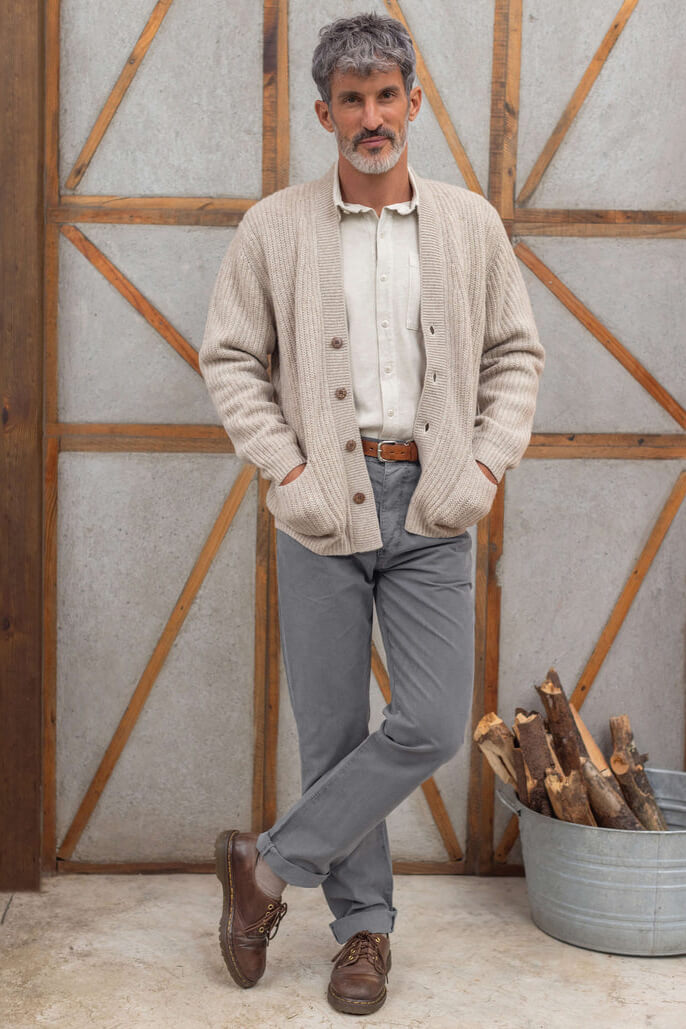 Alex Crane Vale Cardigan in bone