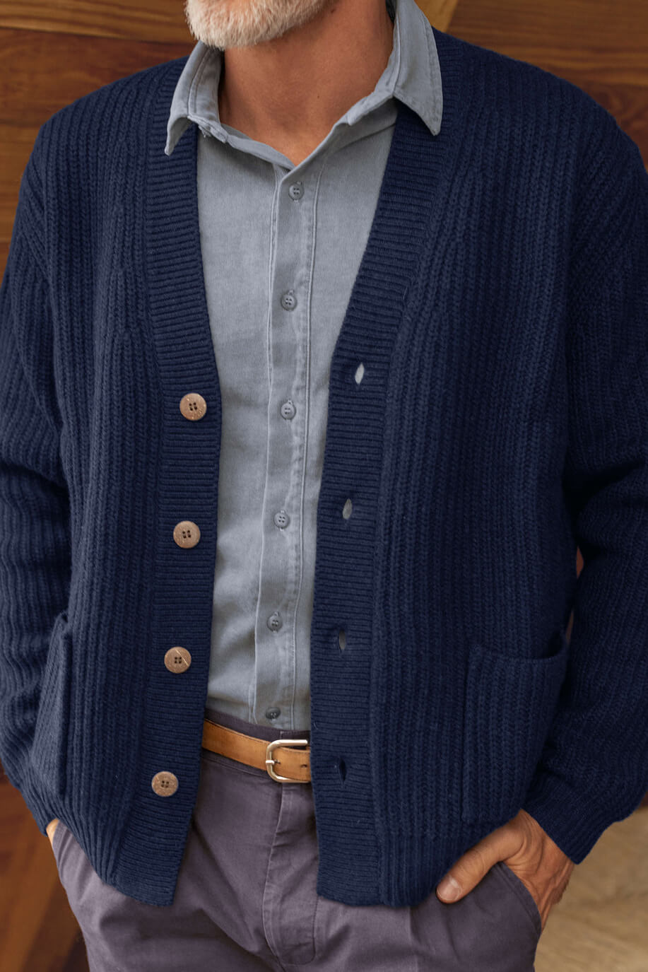 Alex Crane Vale Cardigan in indigo