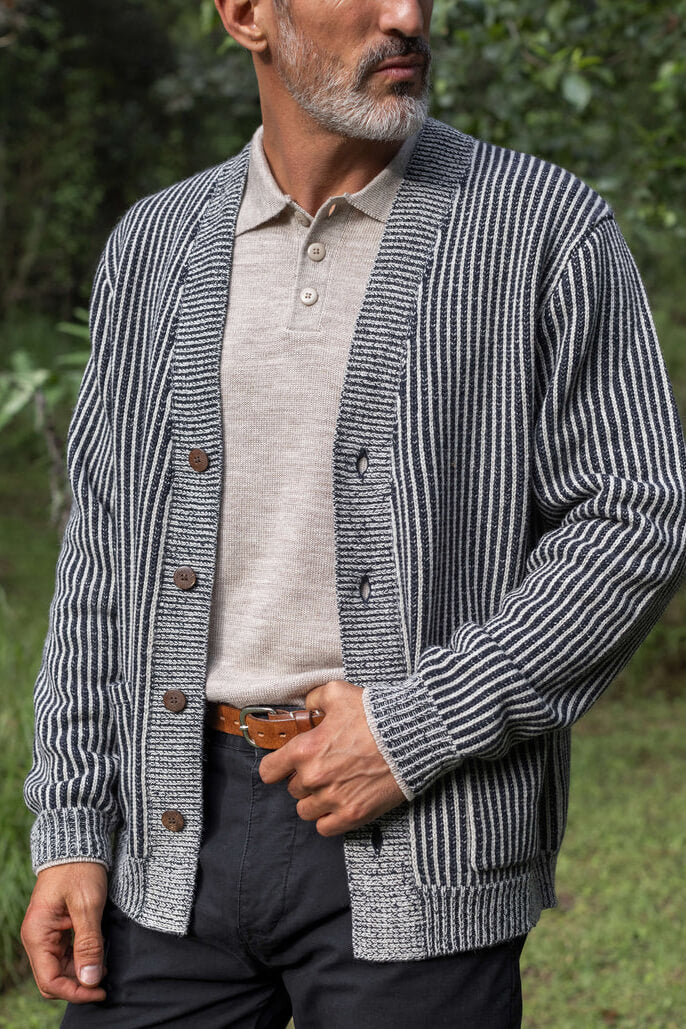 Alex Crane Vale Cardigan in lines