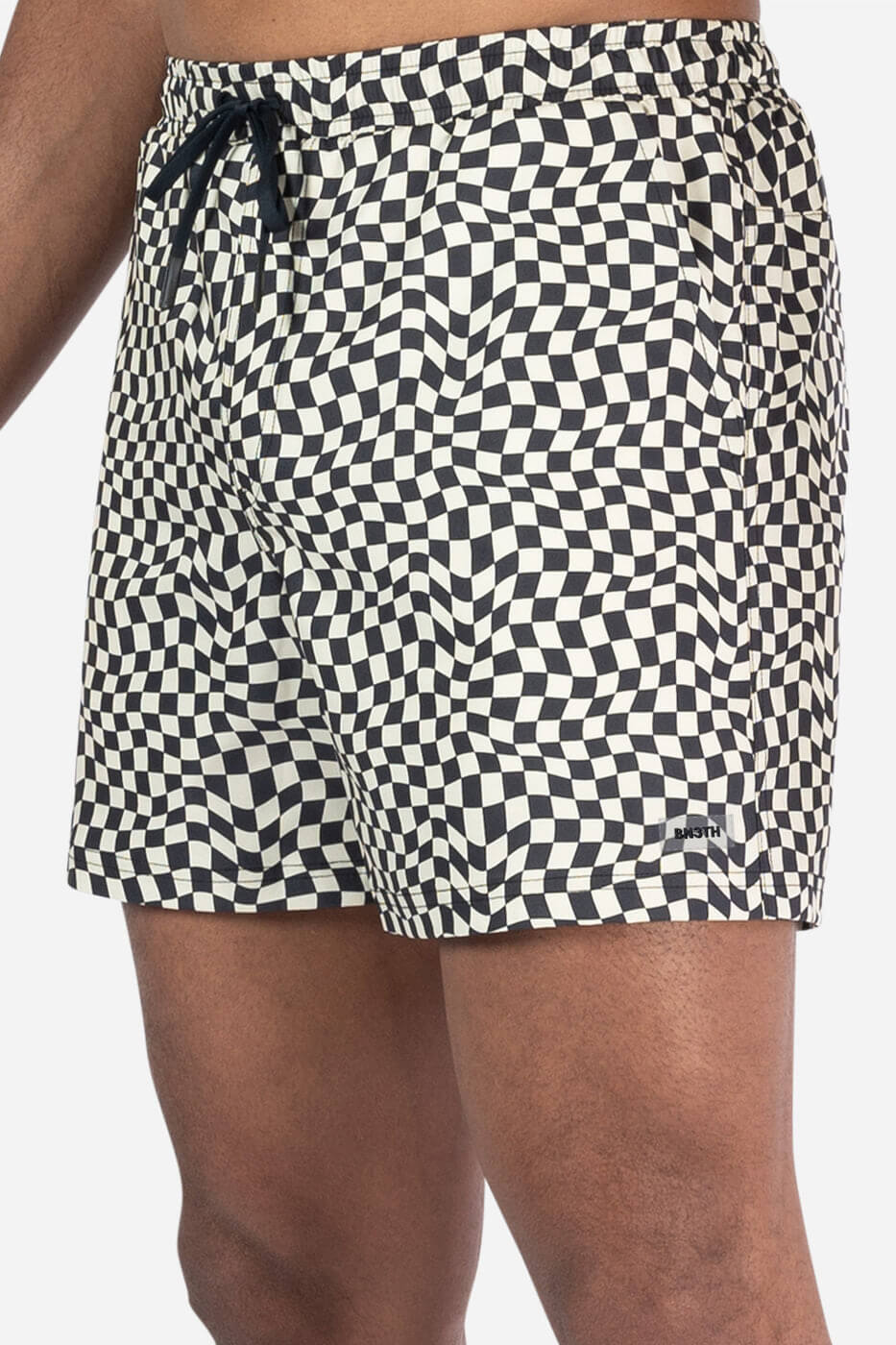 BN3TH Agua Volley 2N1 Swim Short in warped checker vanilla