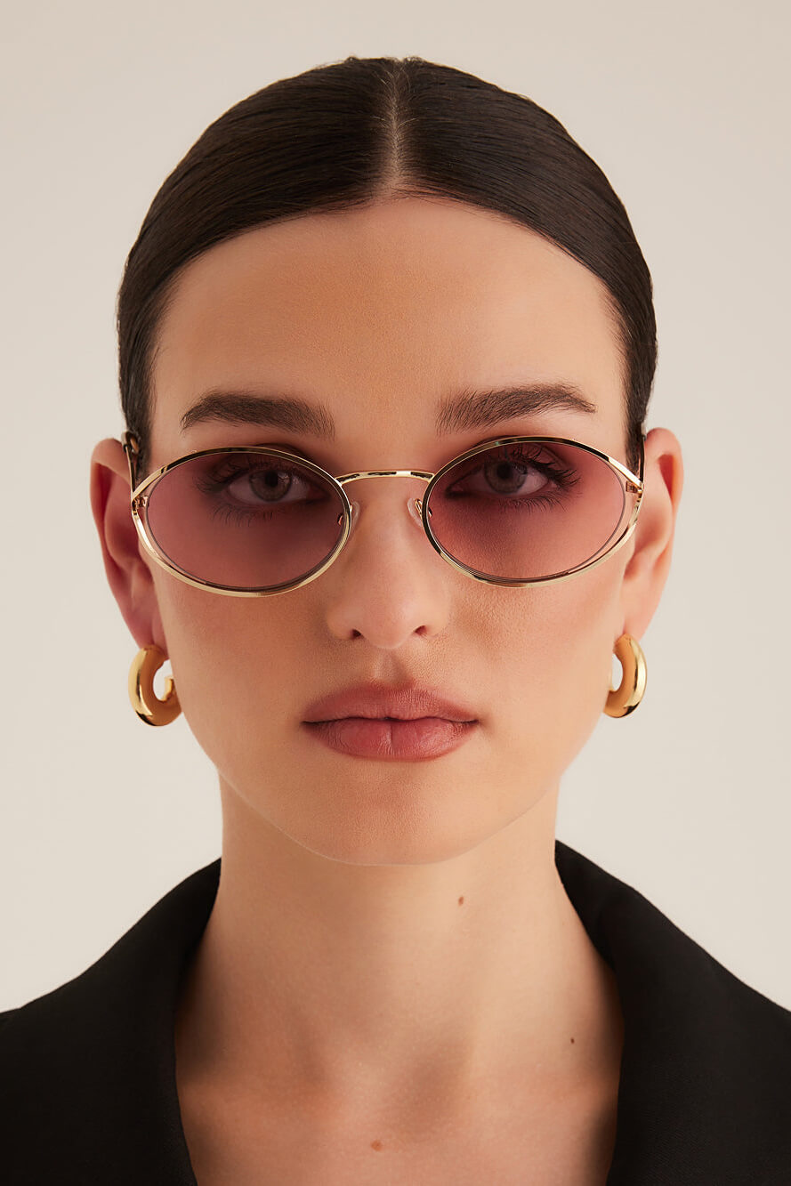 Banbe Sampaio gold pink fade sunglasses