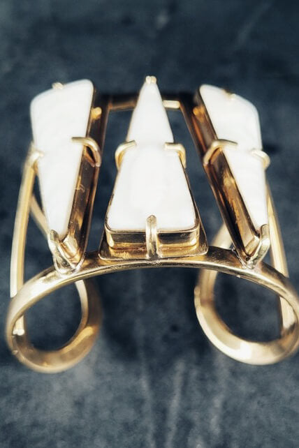 Bisjoux brass seashell mop cuff