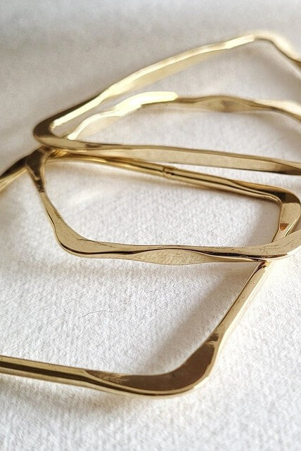 Bisjoux brass geometric bangle set