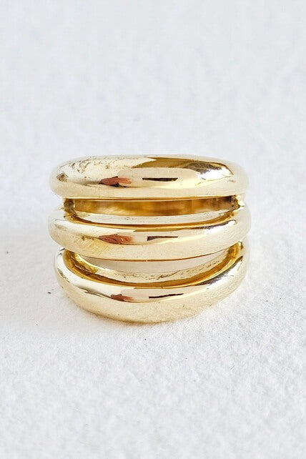 Bisjoux brass layered open ring