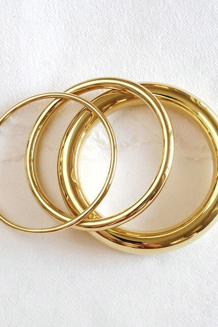 Bisjoux brass simple simplicity bangle bracelet set