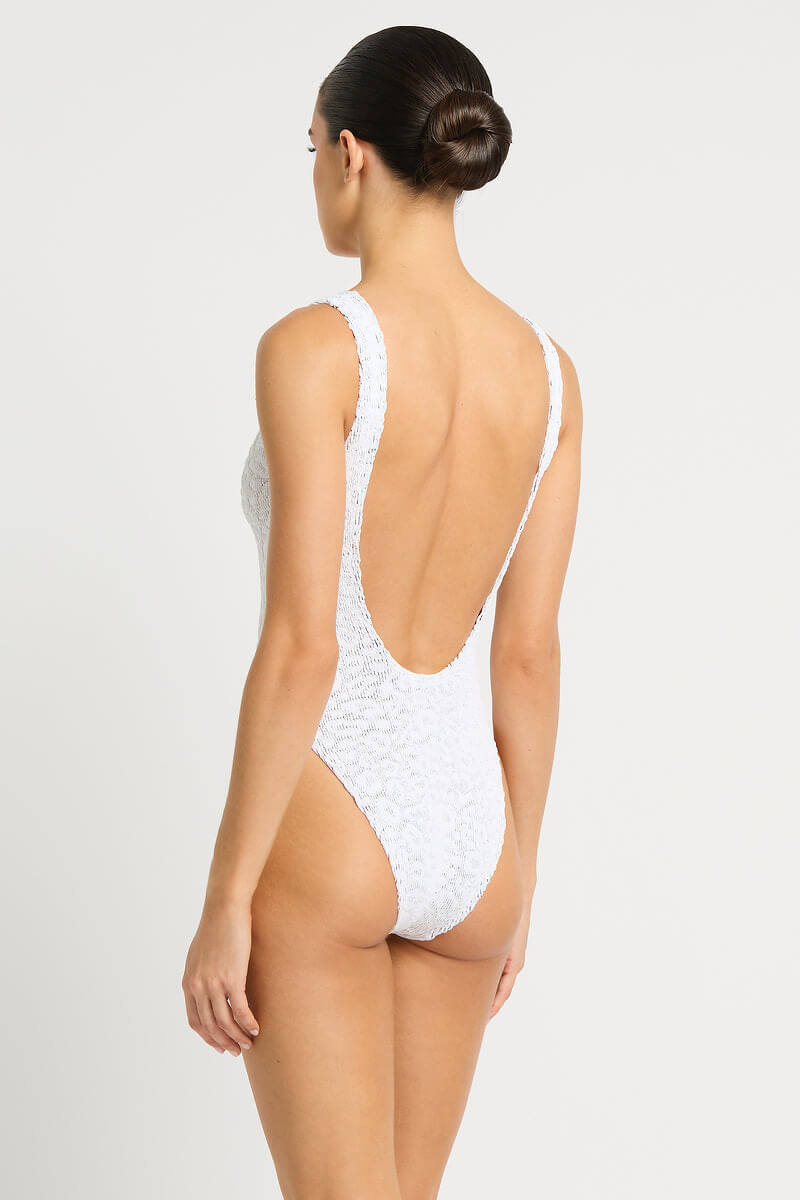 Bond Eye Mara one piece in optic white leopard