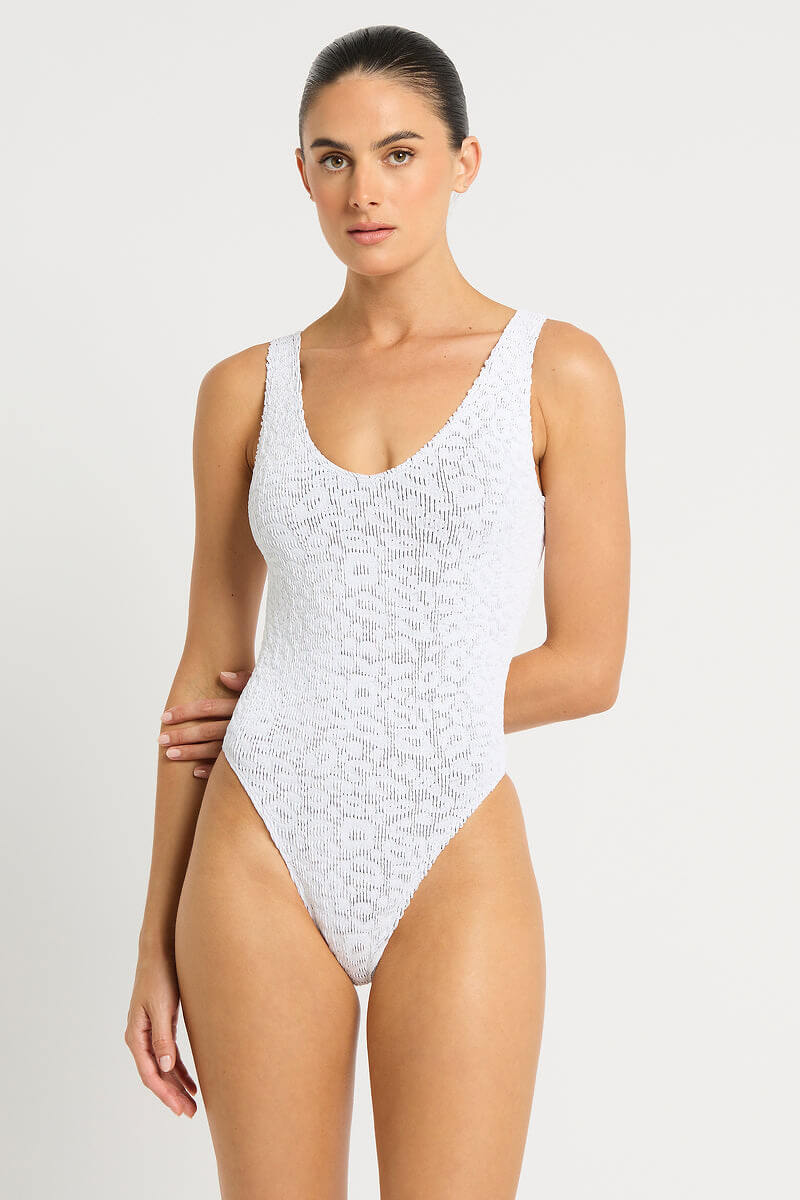 Bond Eye Mara one piece in optic white leopard