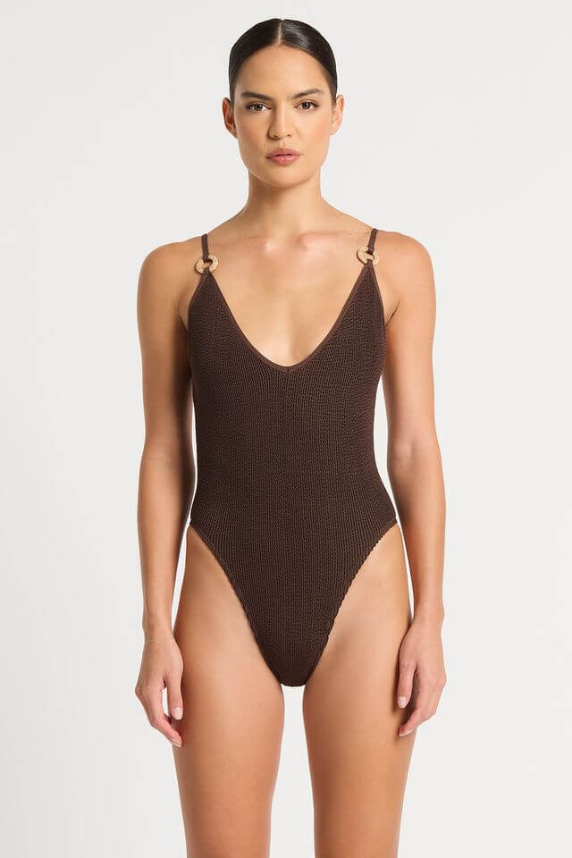 Bond Eye Swim Ring Elena one piece in dark chocolate