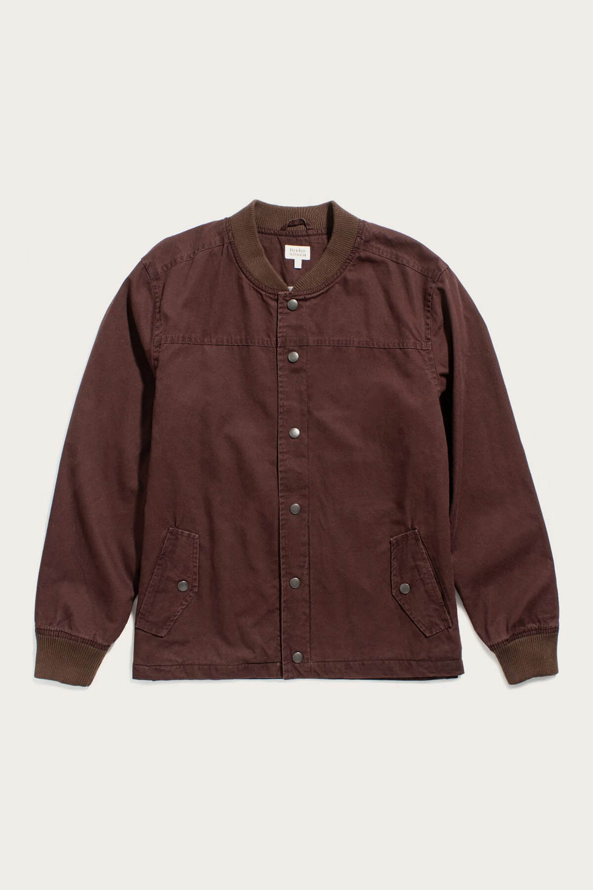 Bridge and Burn Austen Varsity Jacket in mahogany canvas