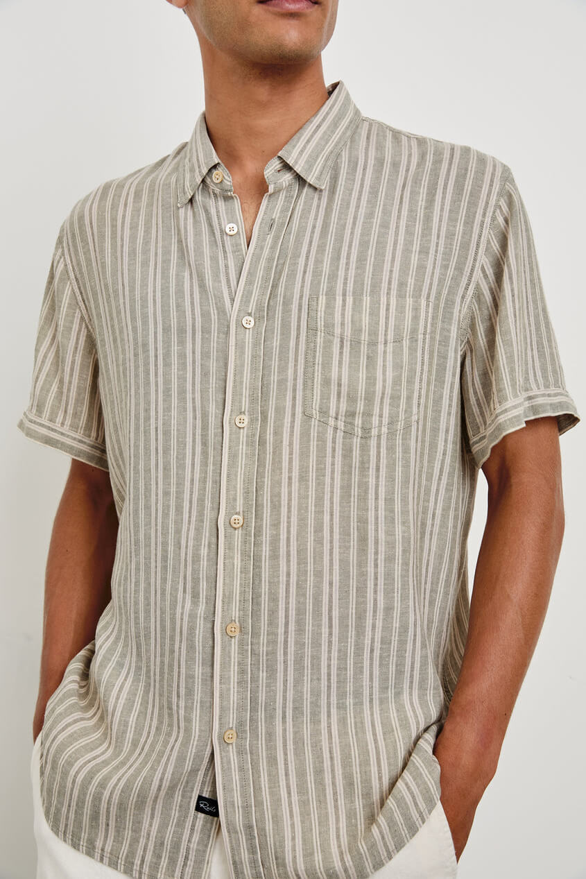 Rails Carson Shirt in almond mauve stripe