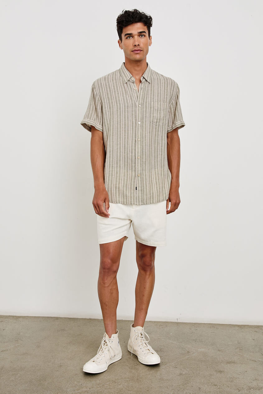 Rails Carson Shirt in almond mauve stripe