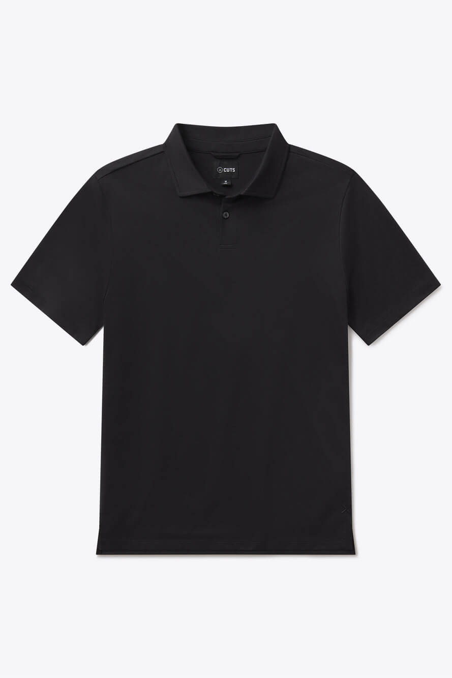 Cuts COZ Split hem polo in black