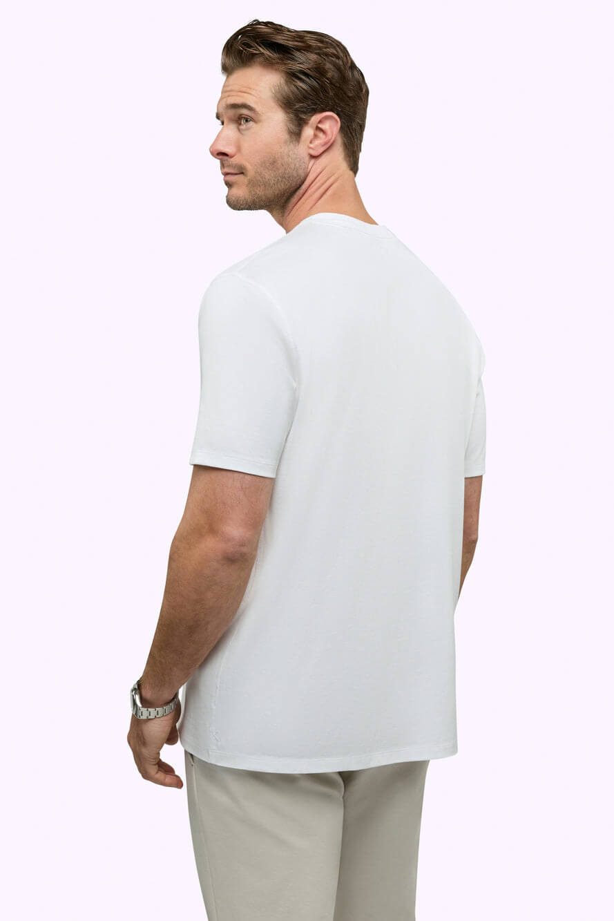 Cuts pima henley tee in white