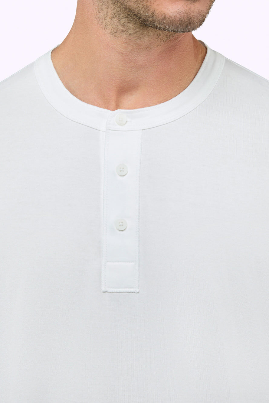 Cuts pima henley tee in white