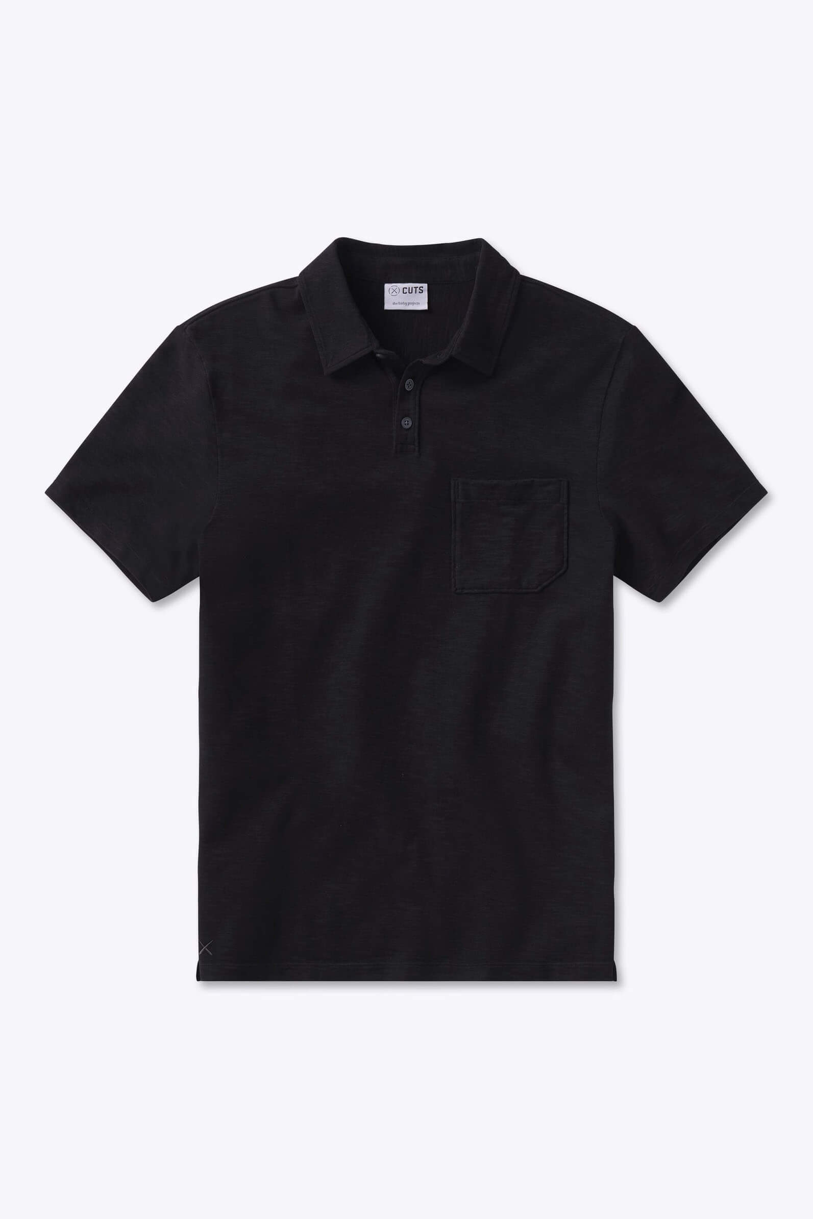 Cuts Riva Slub Polo in black