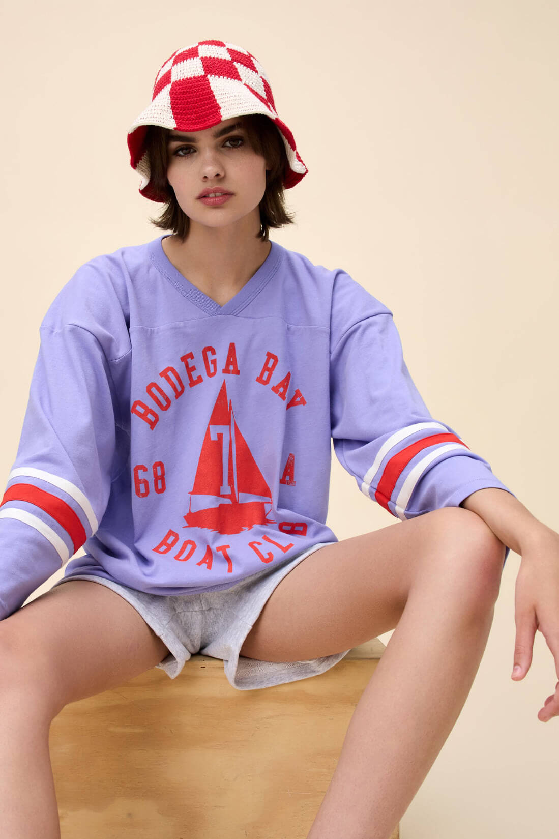 Daydreamer Tees bodega bay jersey in purple mist combo