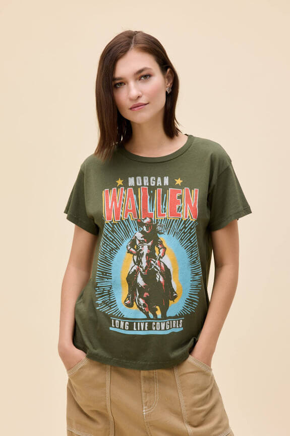 Daydreamer Morgan Wallen Long Live Cowgirls in military green