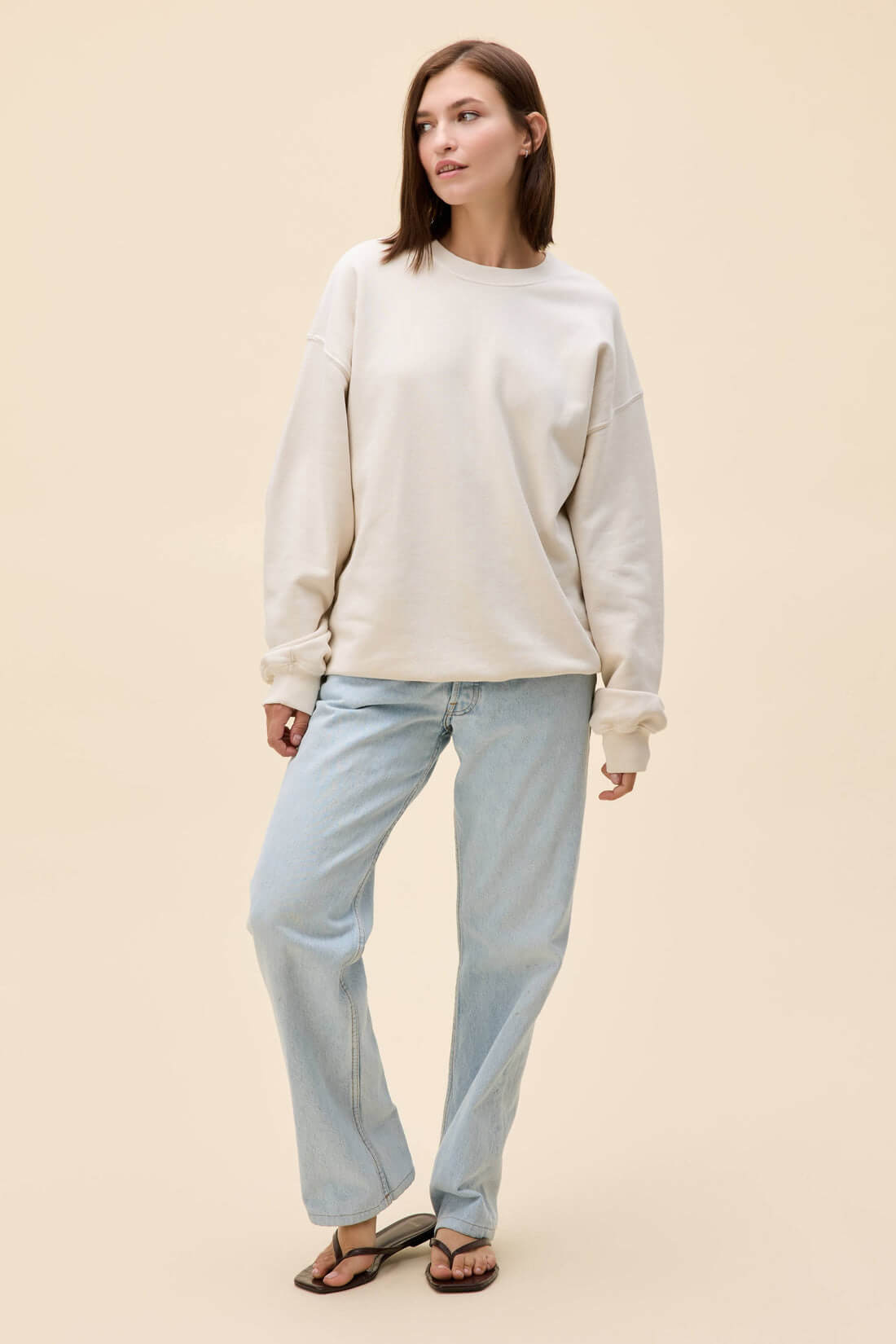 Daydreamer Solid BF Crew dirty white