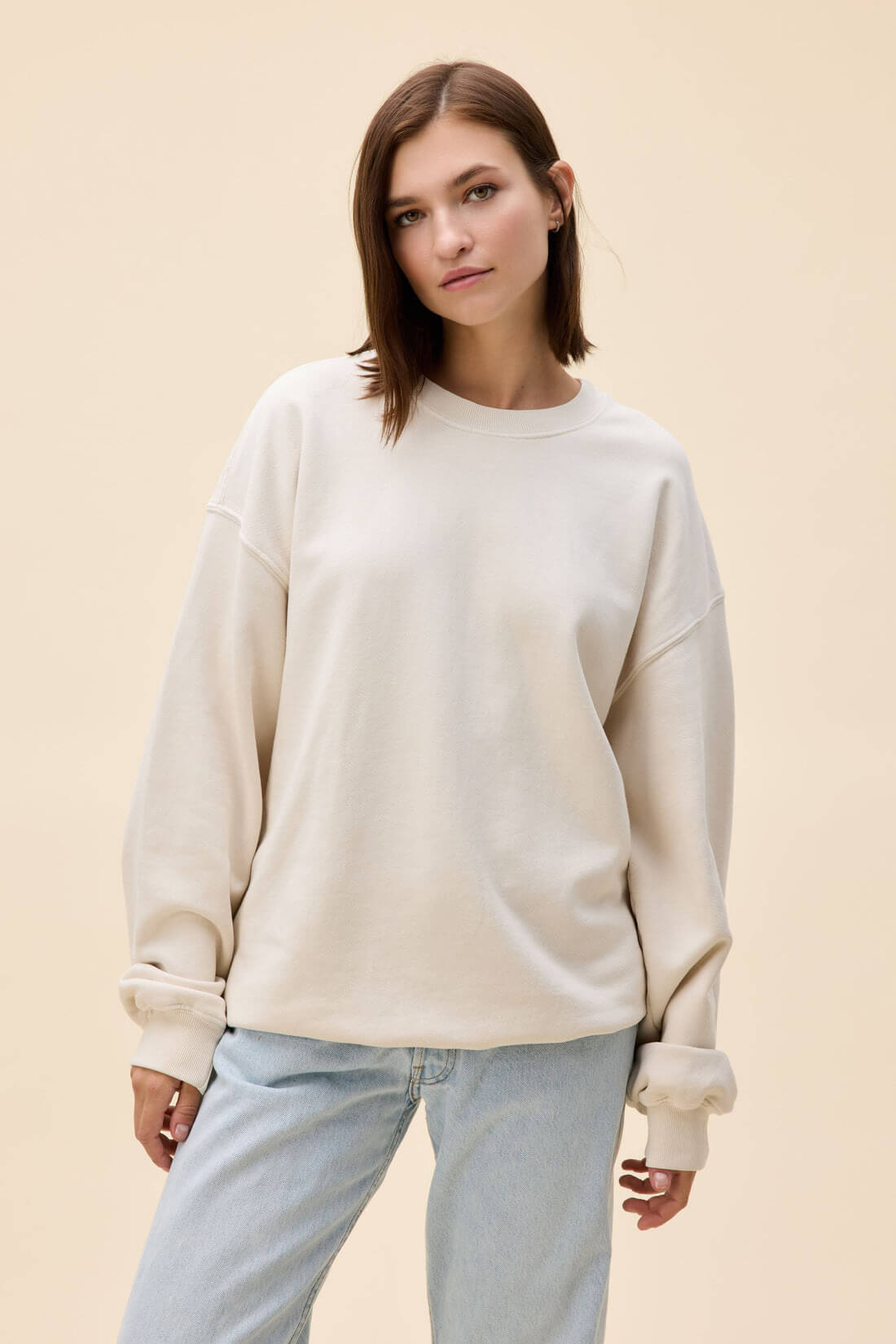 Daydreamer Solid BF Crew dirty white