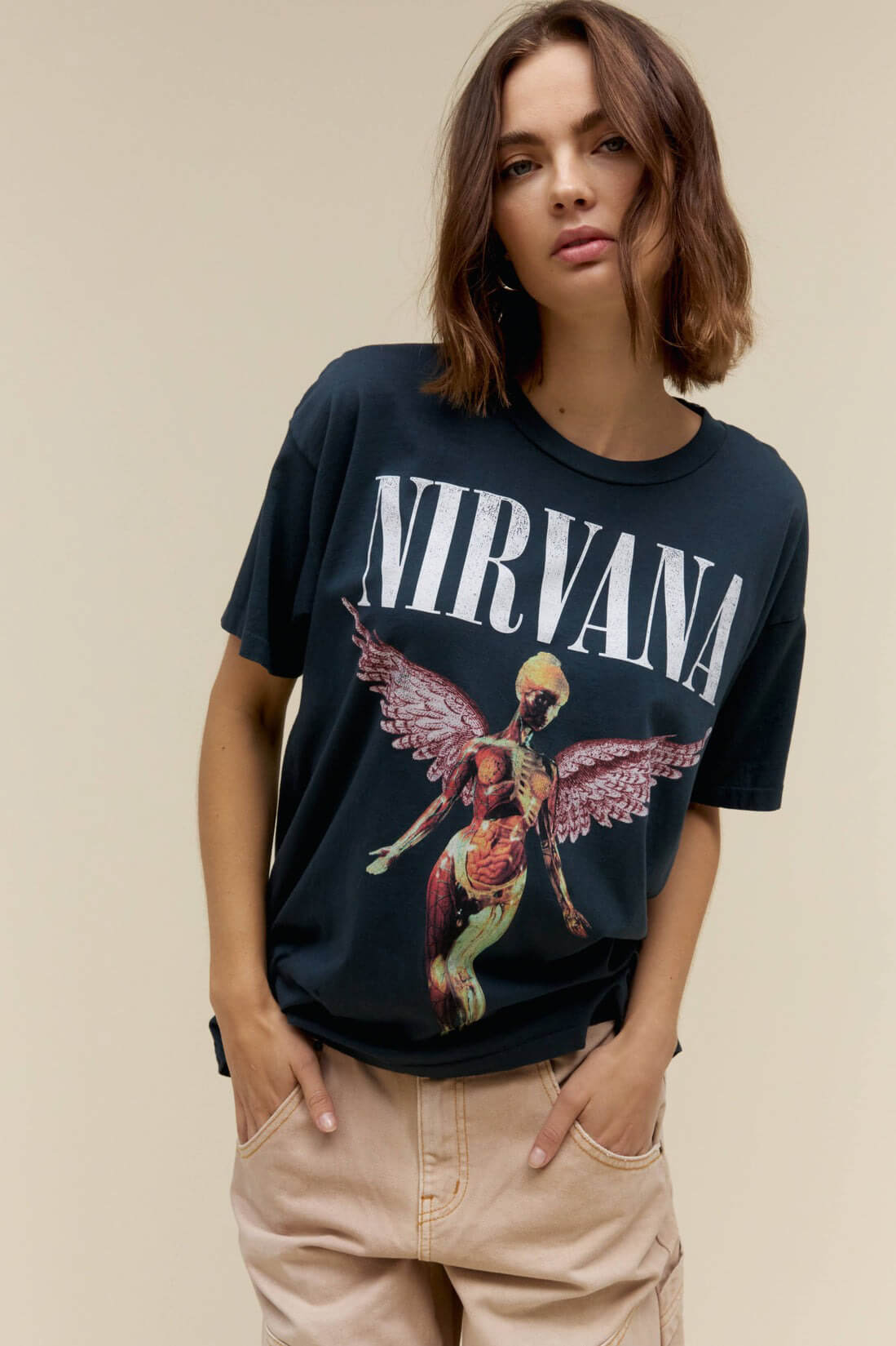 Daydreamer Nirvana In Utero Cover Tour Tee in vintage black