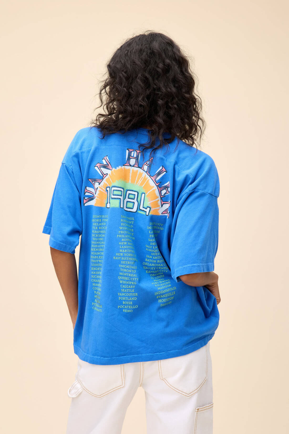 Daydreamer Tees Van Halen Oversized Jersey in washed cobalt