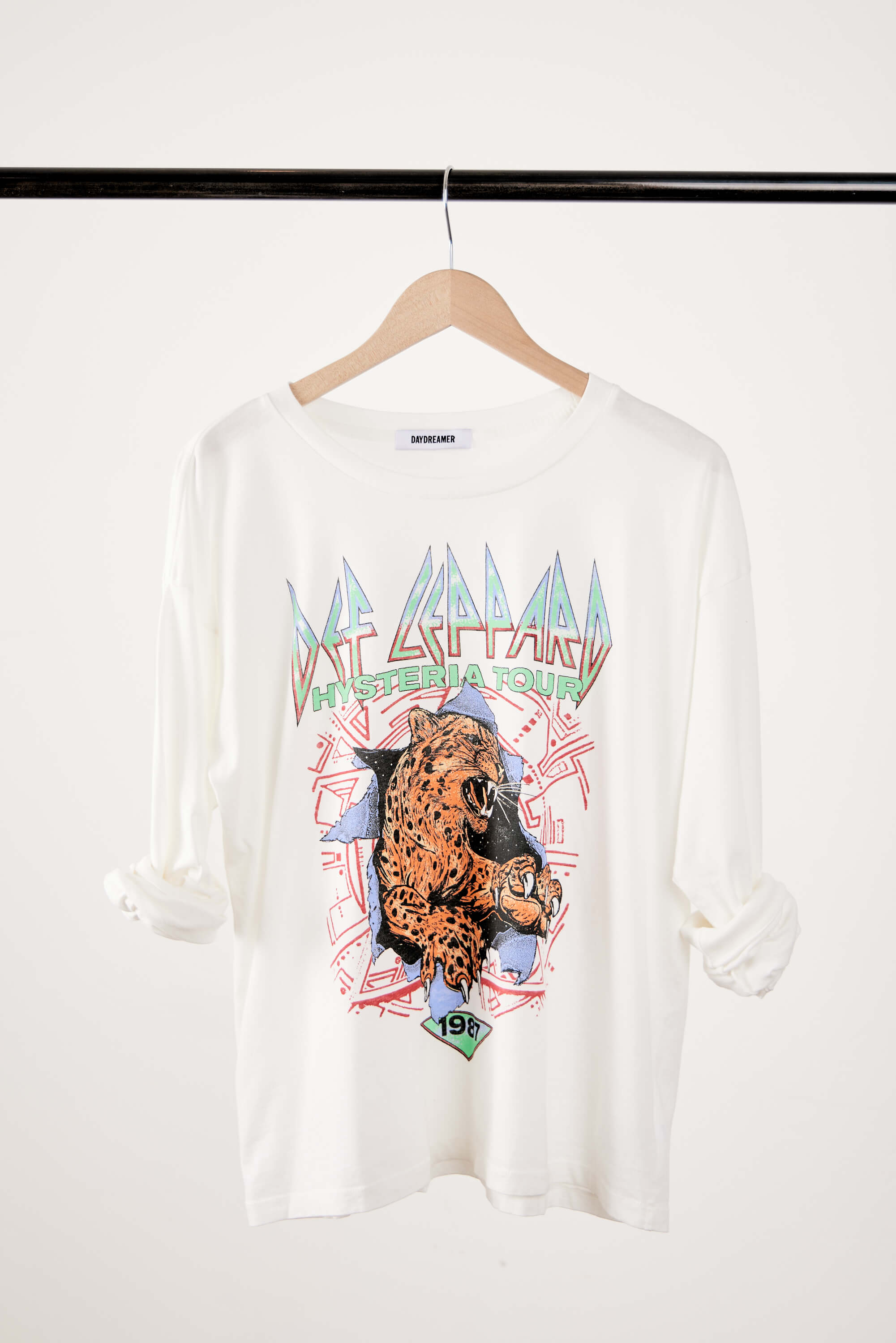 Women's oversized def leppard white long sleeve