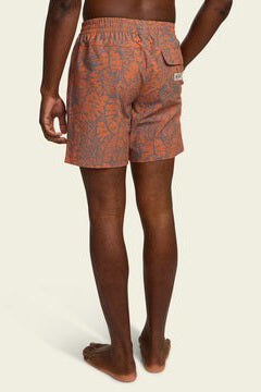 Howler Bros deep set boardshorts in leafy lithographs adobe